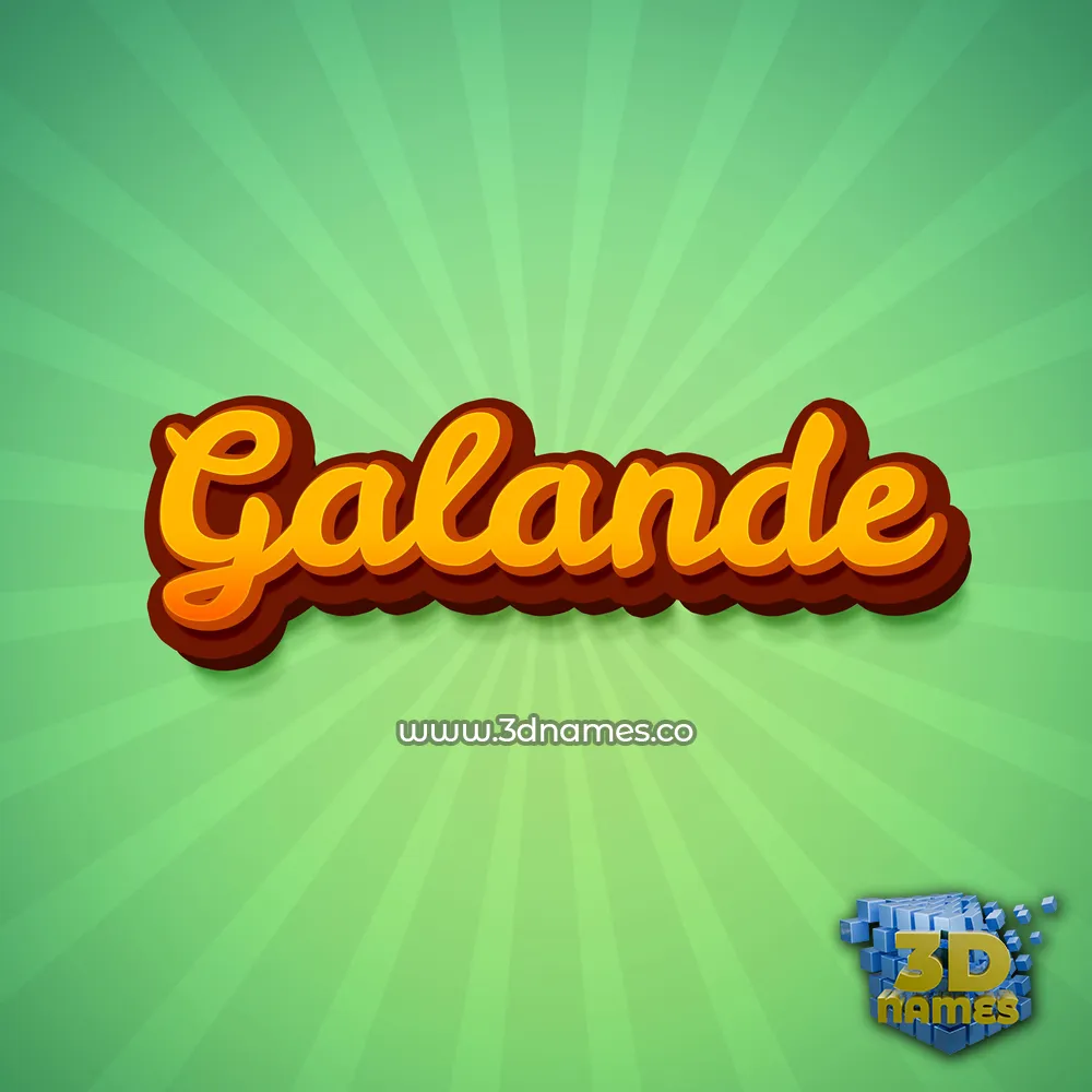 galande in Green Rays style - 3D name wallpaper
