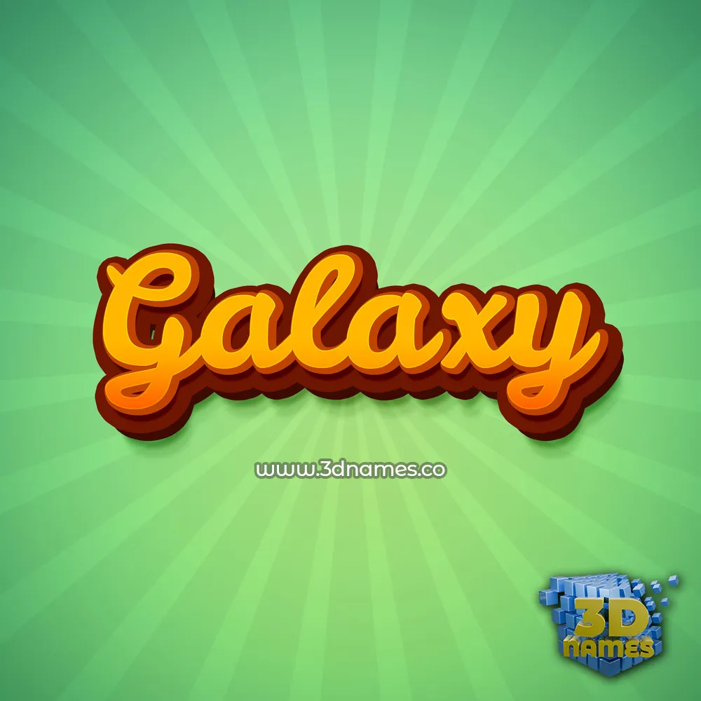galaxy in Green Rays style - 3D name wallpaper