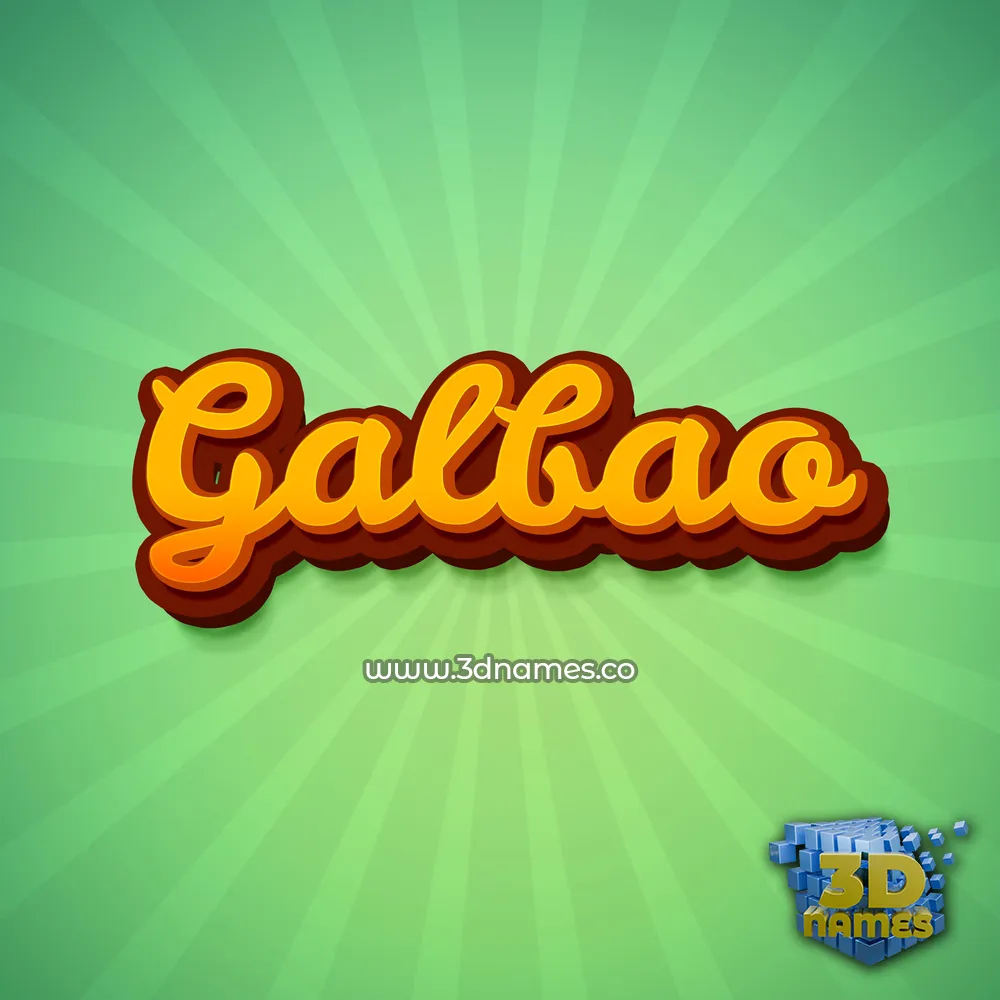 galbao in Green Rays style - 3D name wallpaper