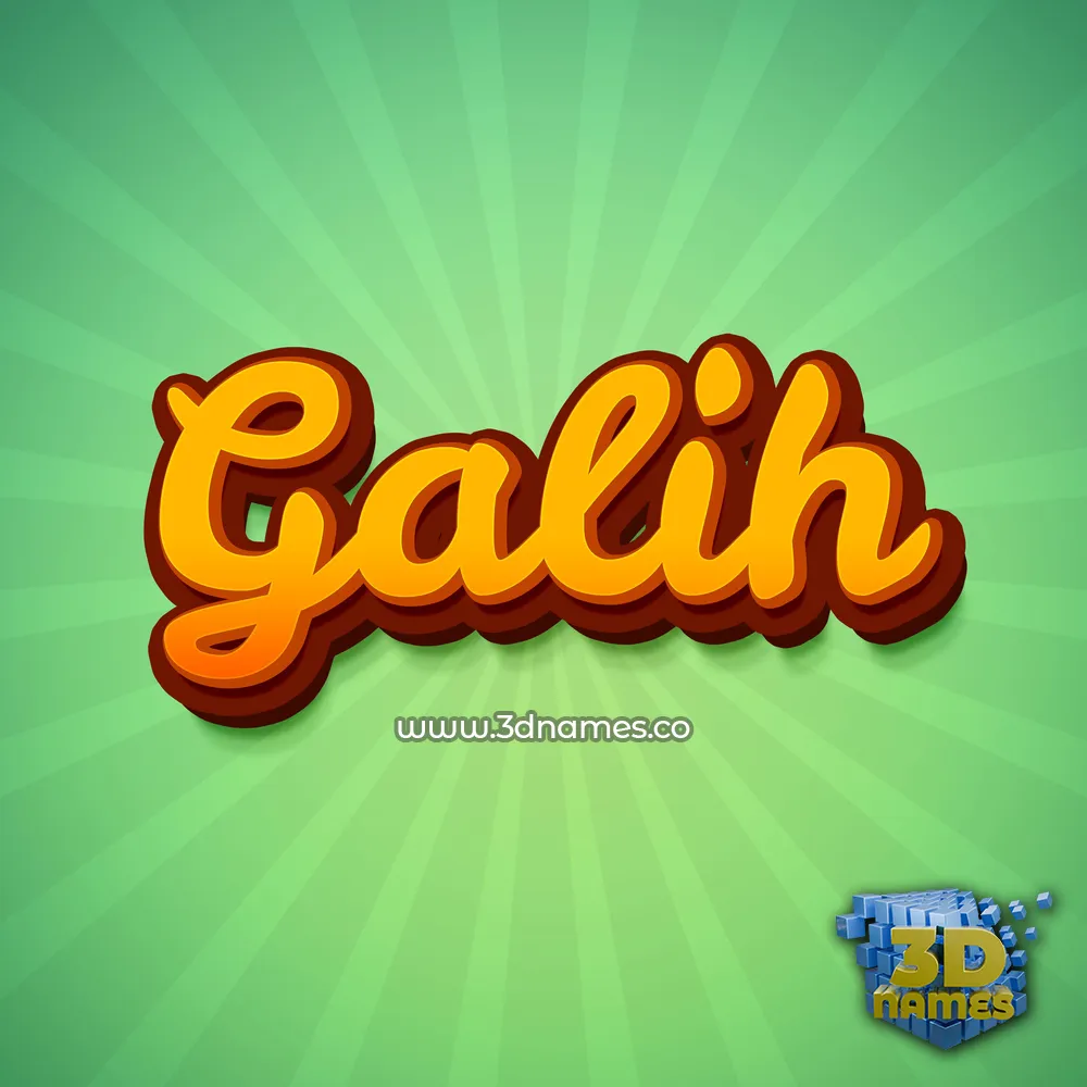 galih in Green Rays style - 3D name wallpaper
