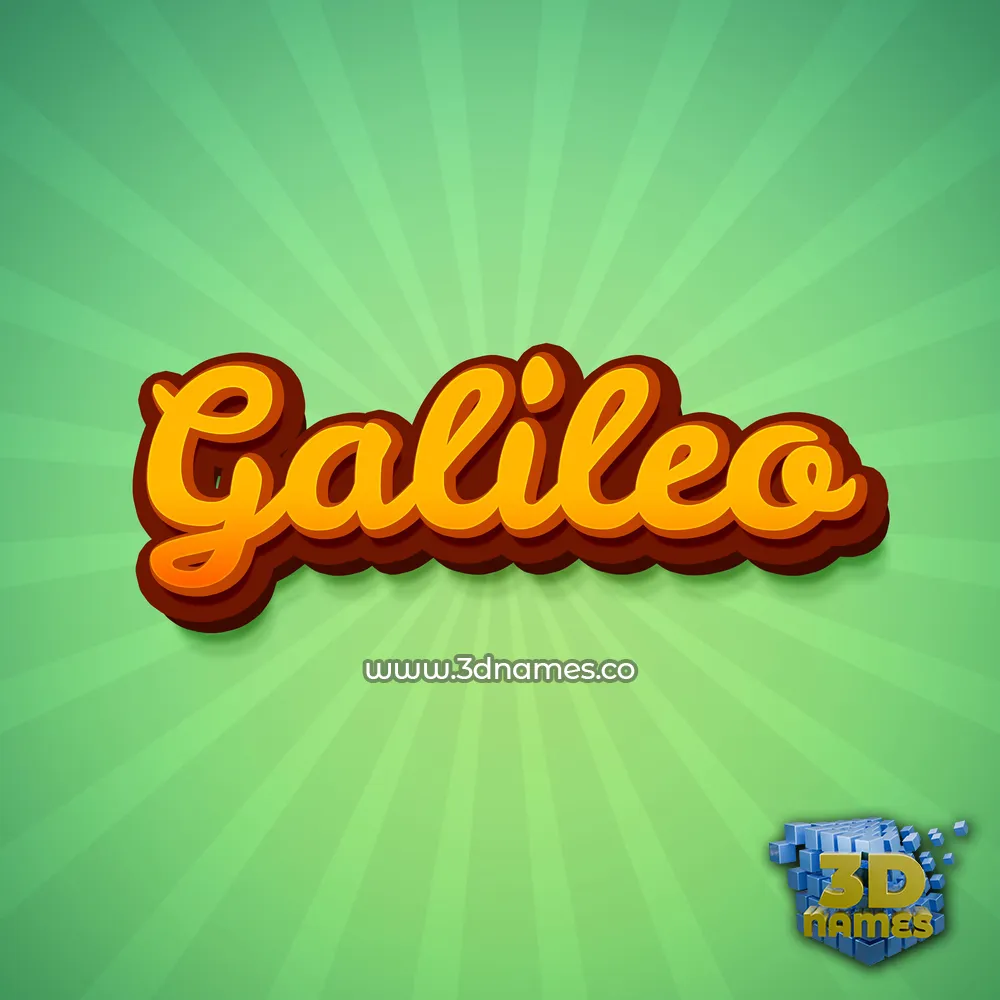 galileo in Green Rays style - 3D name wallpaper