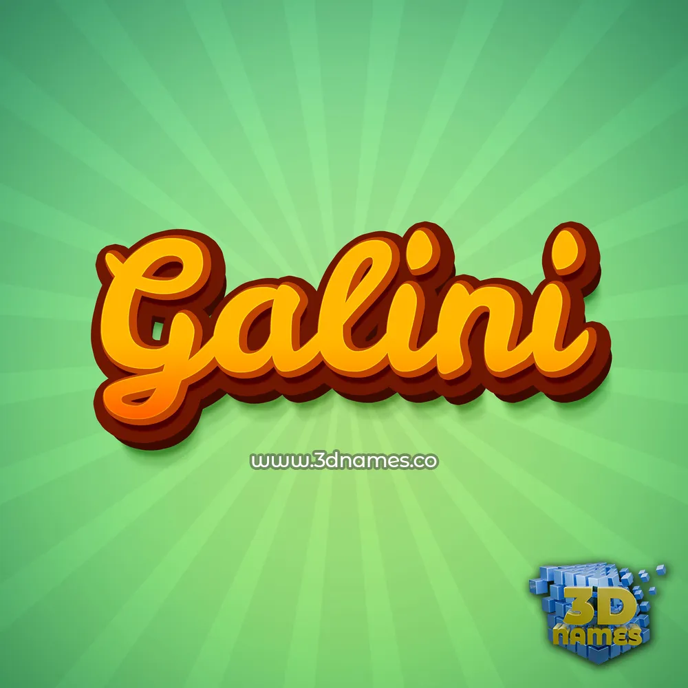 galini in Green Rays style - 3D name wallpaper