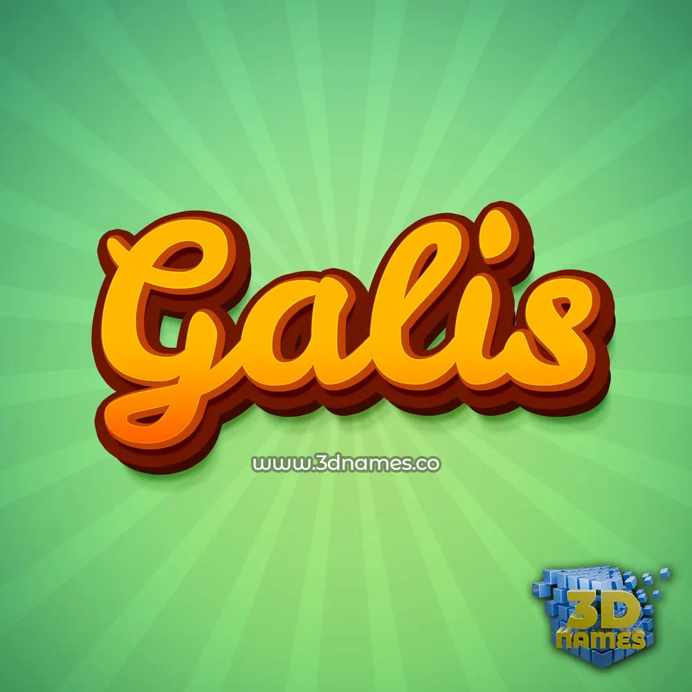 galis in Green Rays style - 3D name wallpaper