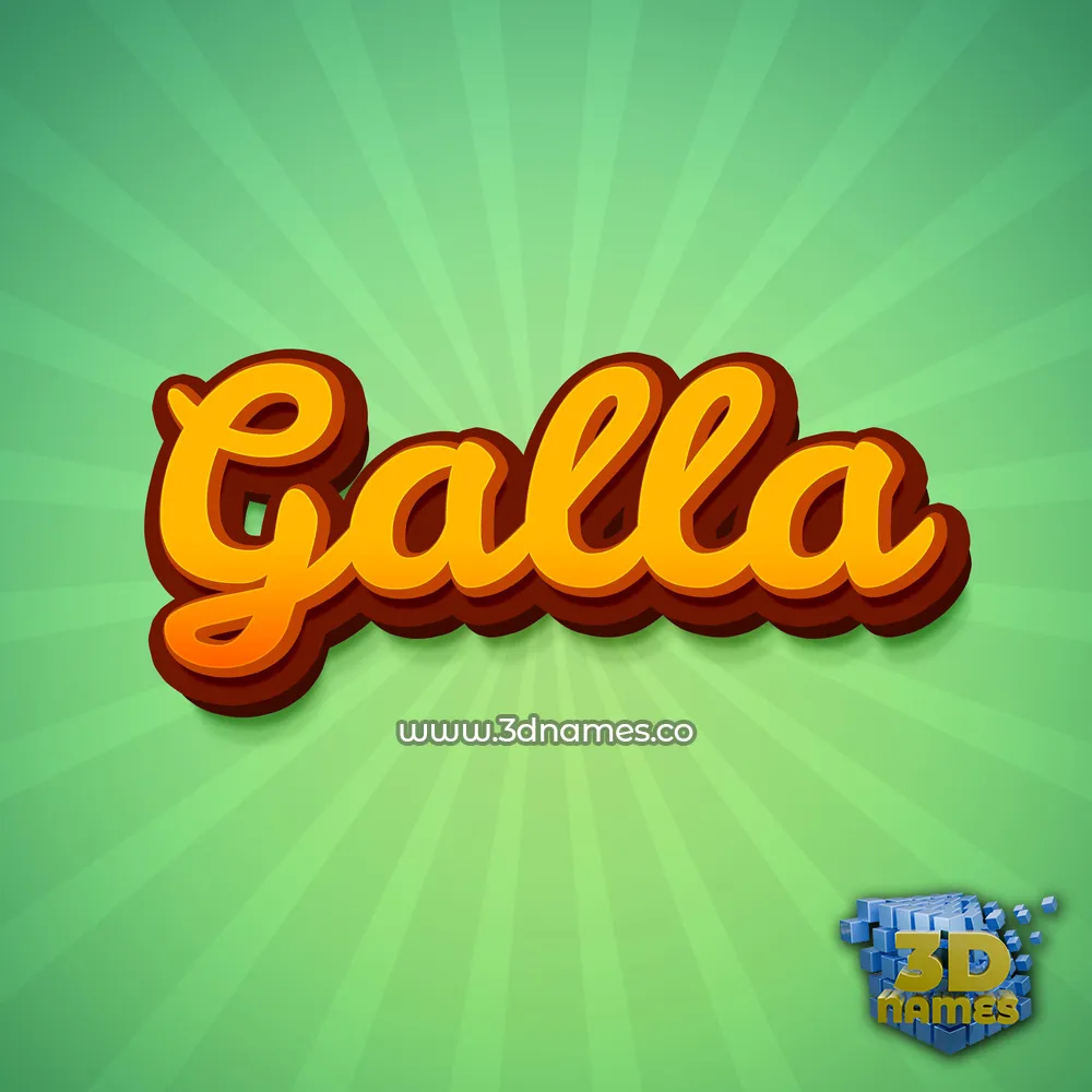 galla in Green Rays style - 3D name wallpaper