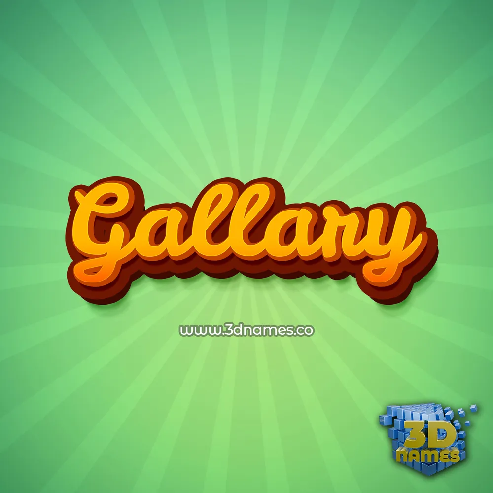 gallary in Green Rays style - 3D name wallpaper