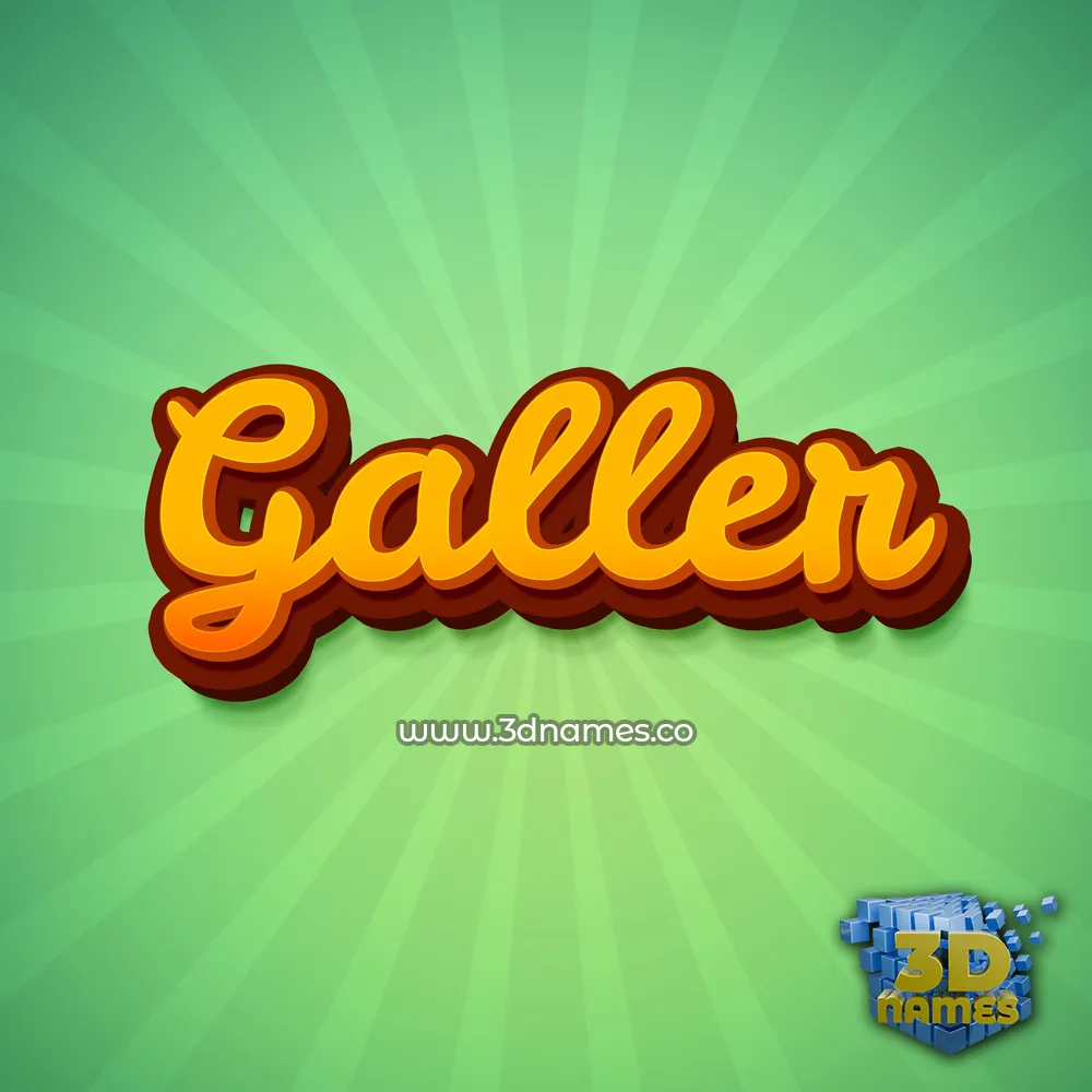 galler in Green Rays style - 3D name wallpaper