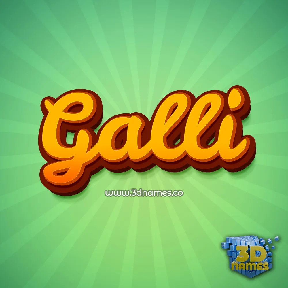 galli in Green Rays style - 3D name wallpaper