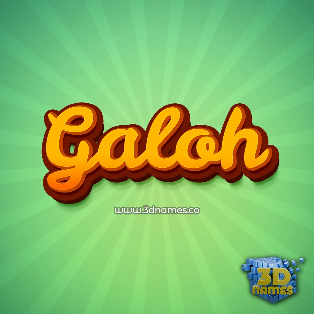 galoh in Green Rays style - 3D name wallpaper