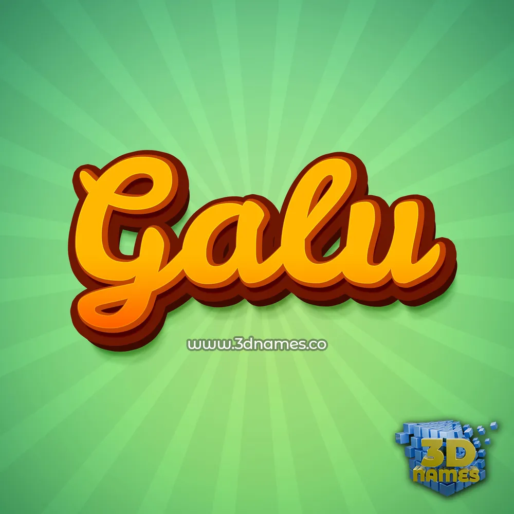 galu in Green Rays style - 3D name wallpaper