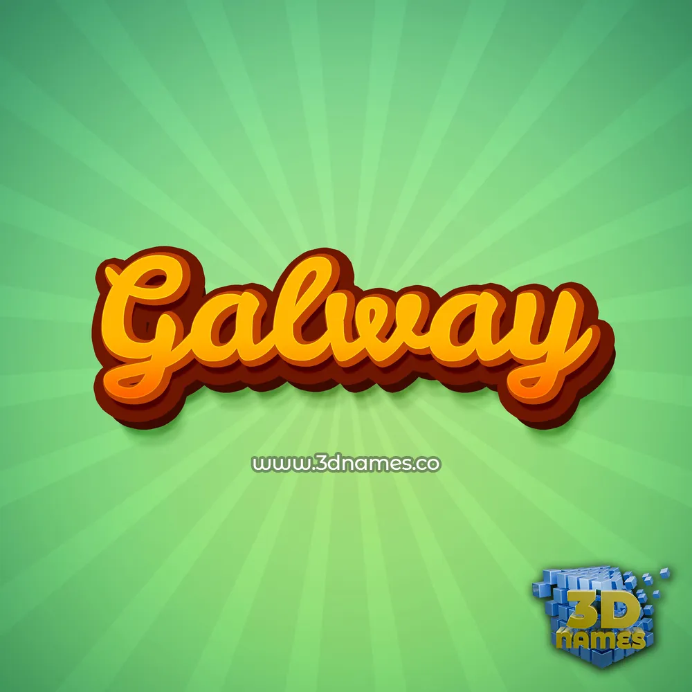 galway in Green Rays style - 3D name wallpaper