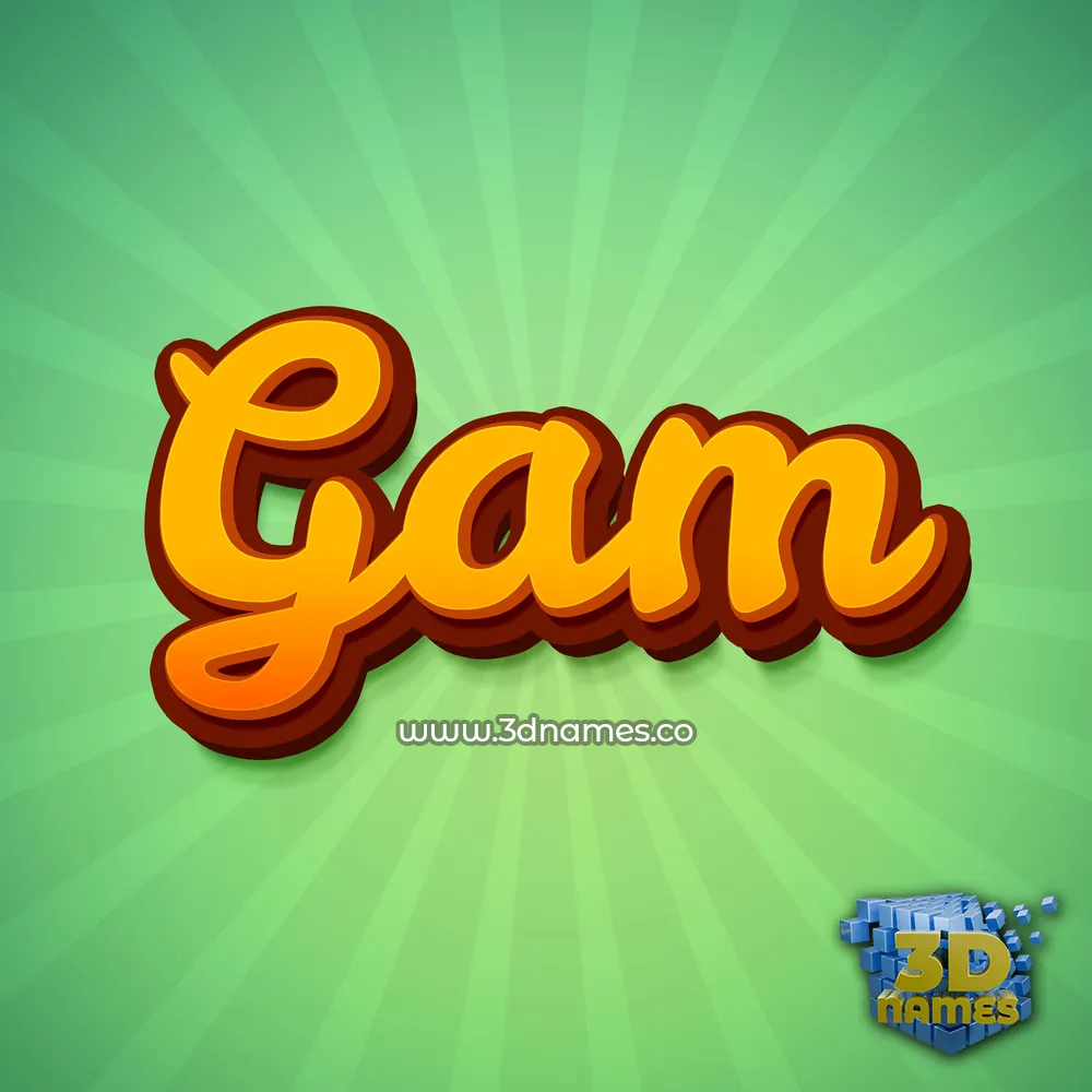 gam in Green Rays style - 3D name wallpaper