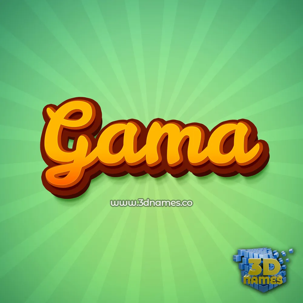 gama in Green Rays style - 3D name wallpaper