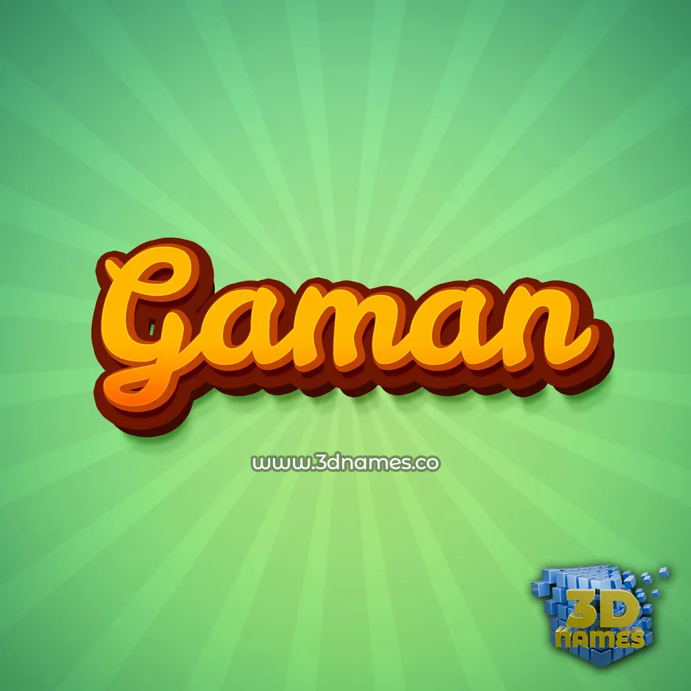 gaman in Green Rays style - 3D name wallpaper