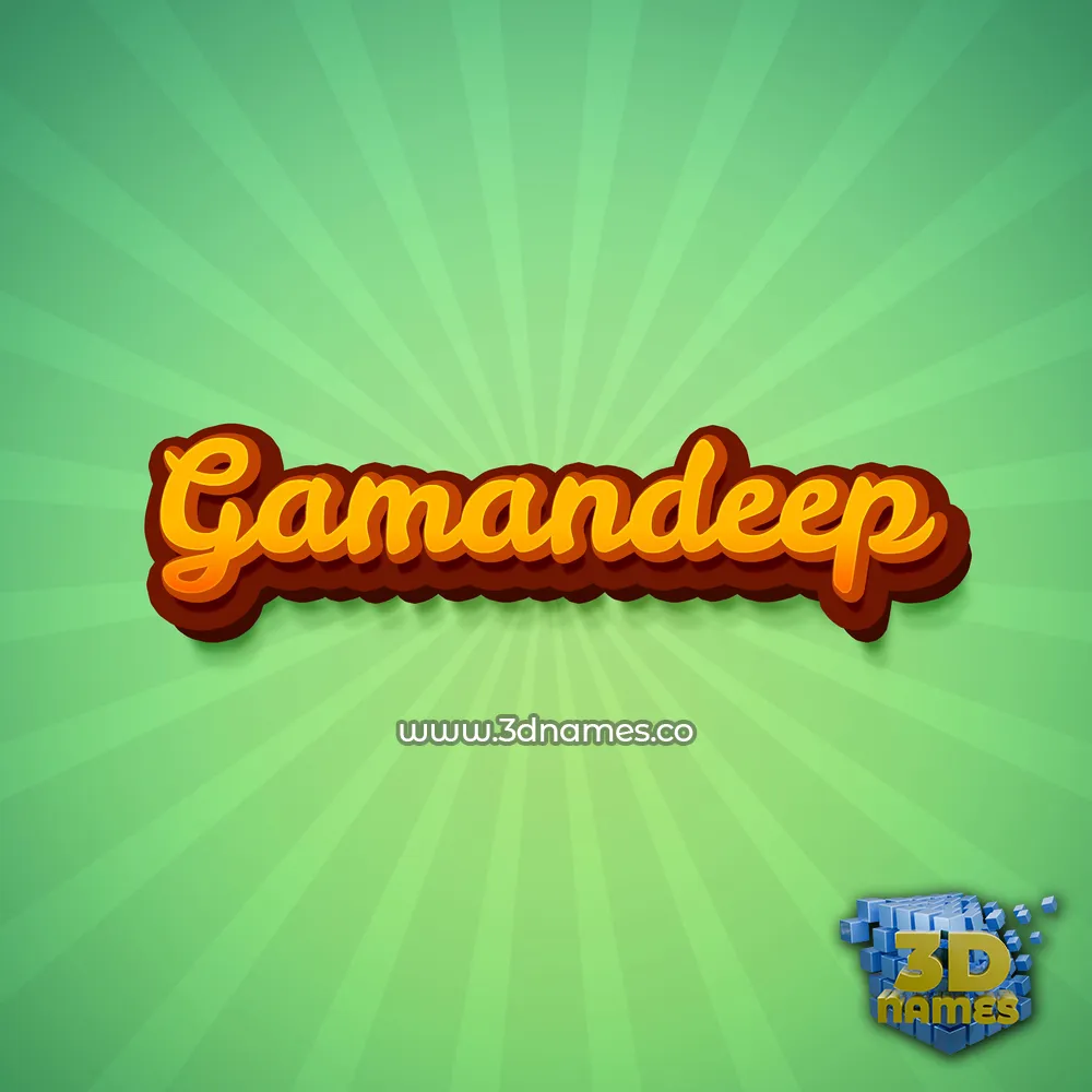 gamandeep in Green Rays style - 3D name wallpaper