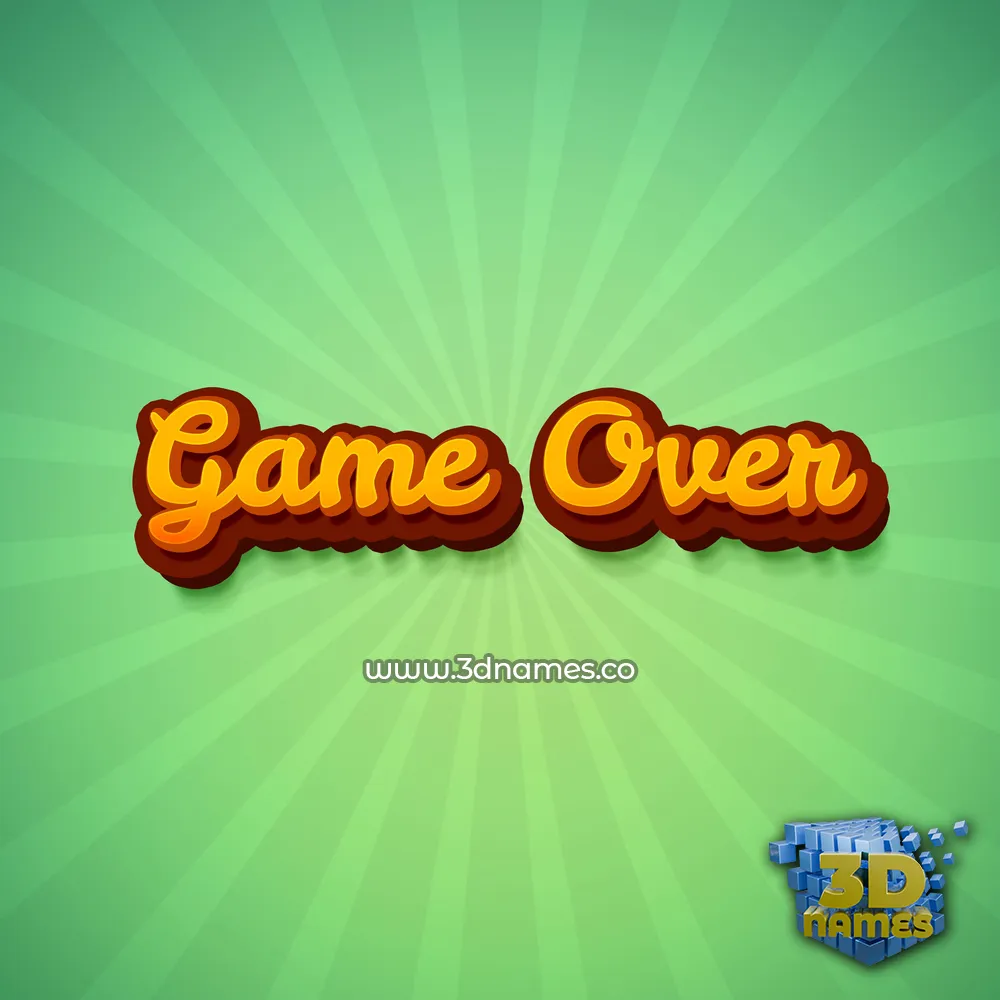 game over in Green Rays style - 3D name wallpaper