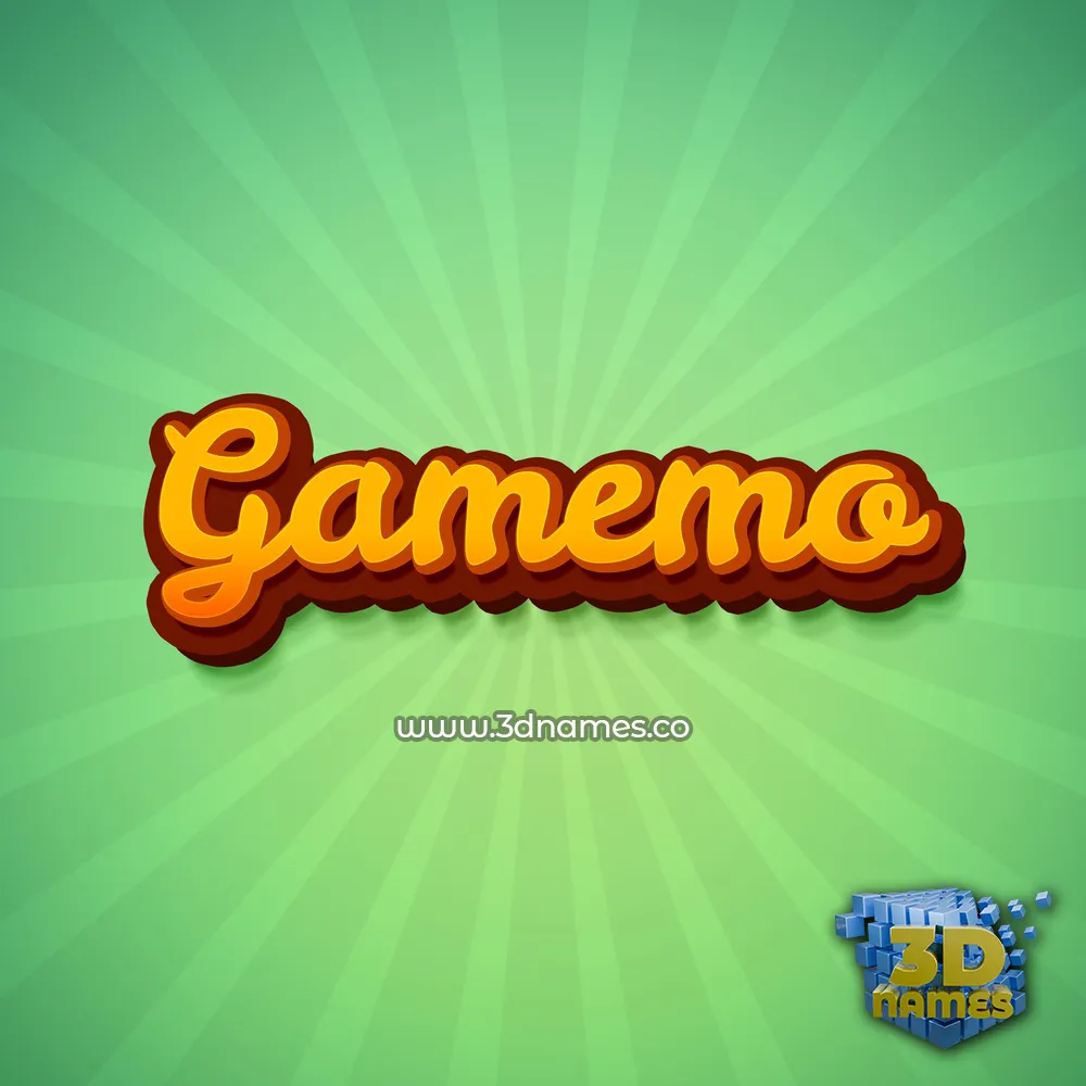 gamemo in Green Rays style - 3D name wallpaper