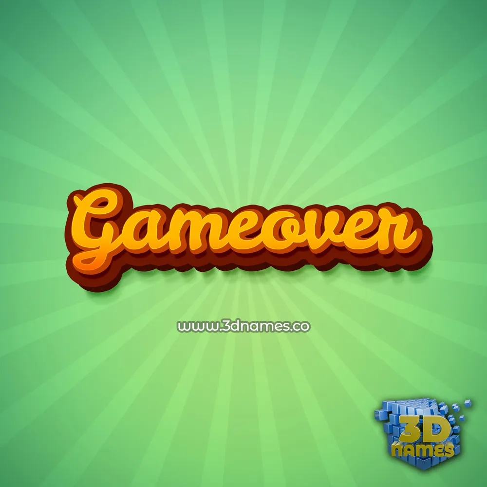 gameover in Green Rays style - 3D name wallpaper