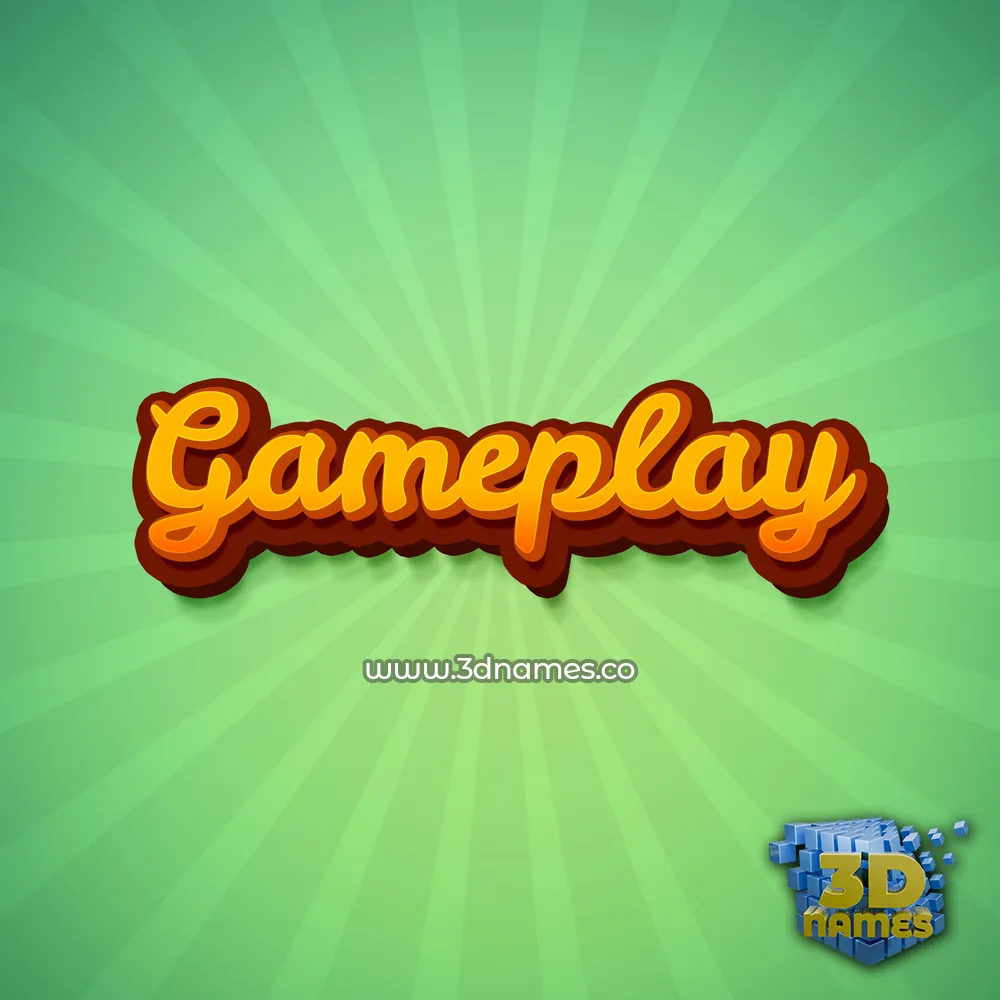 gameplay in Green Rays style - 3D name wallpaper