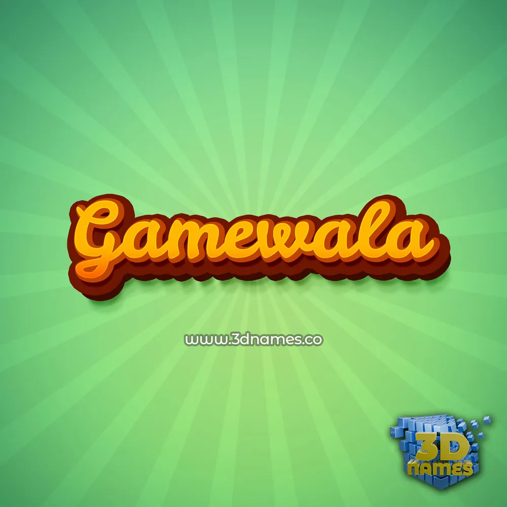 gamewala in Green Rays style - 3D name wallpaper