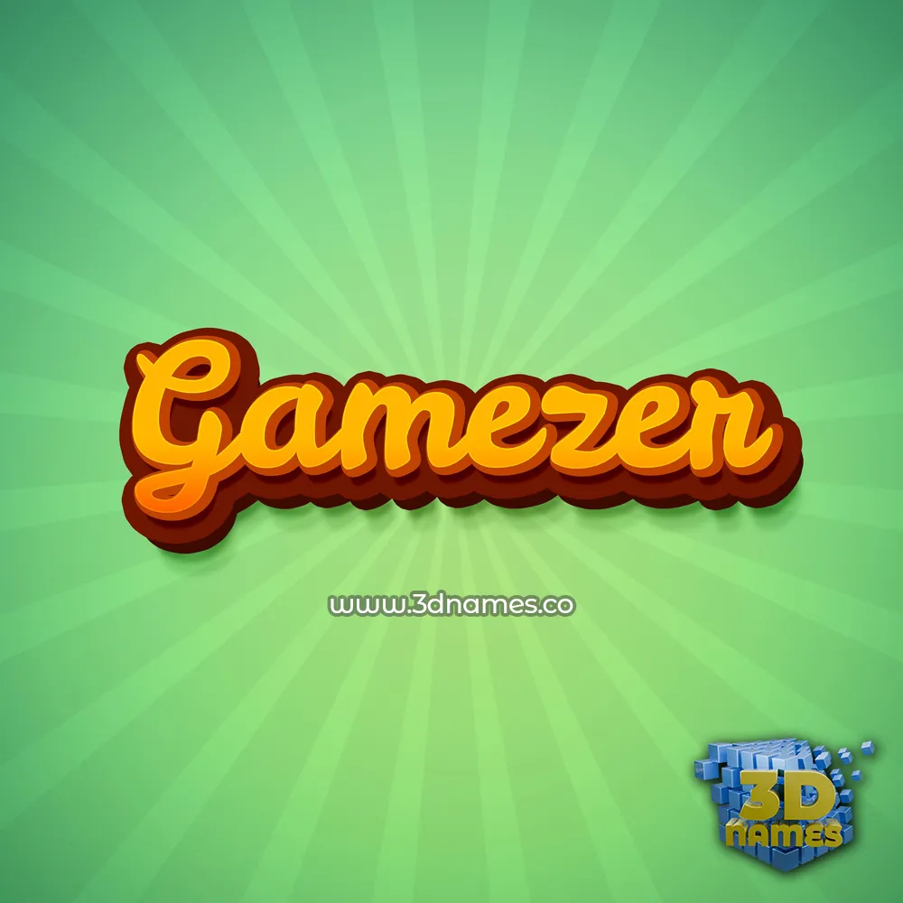 gamezer in Green Rays style - 3D name wallpaper