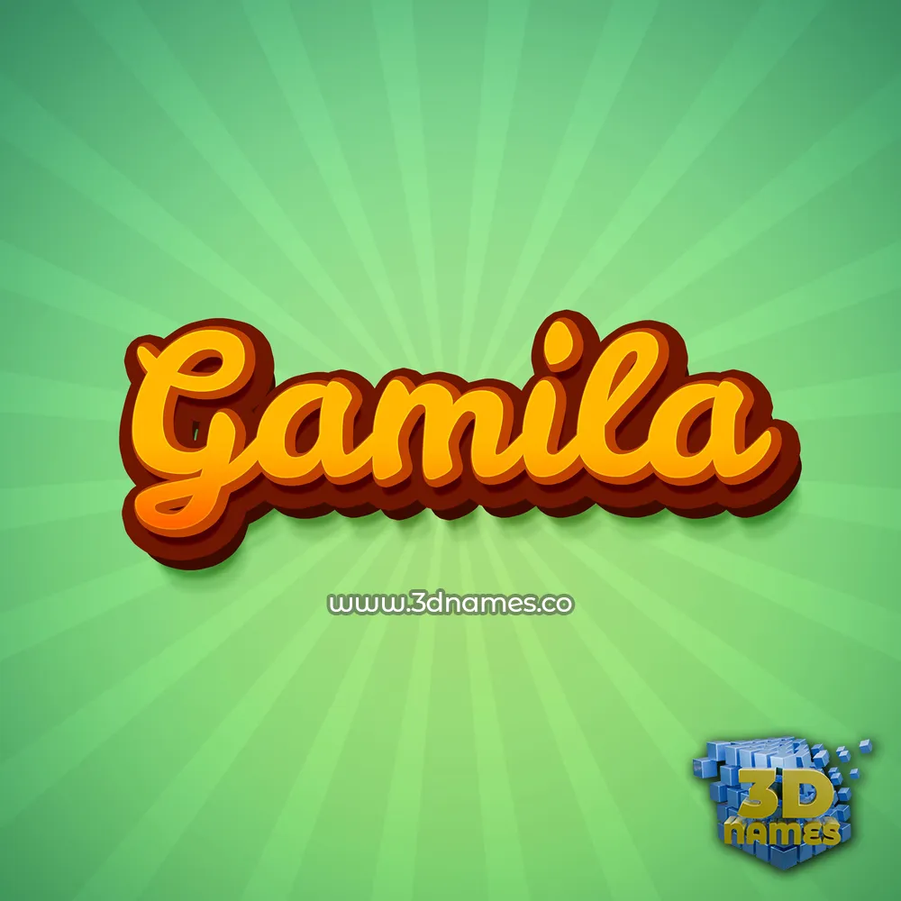 gamila in Green Rays style - 3D name wallpaper
