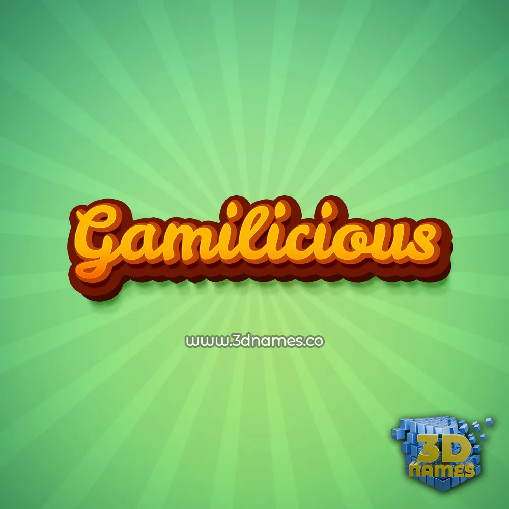 gamilicious in Green Rays style - 3D name wallpaper
