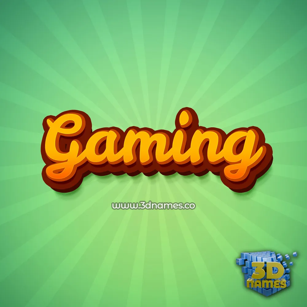 gaming in Green Rays style - 3D name wallpaper