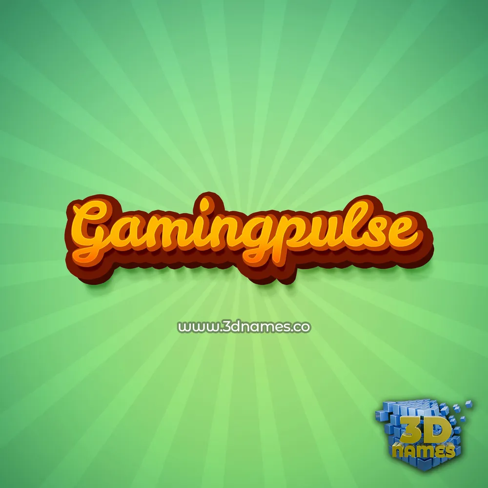 gamingpulse in Green Rays style - 3D name wallpaper