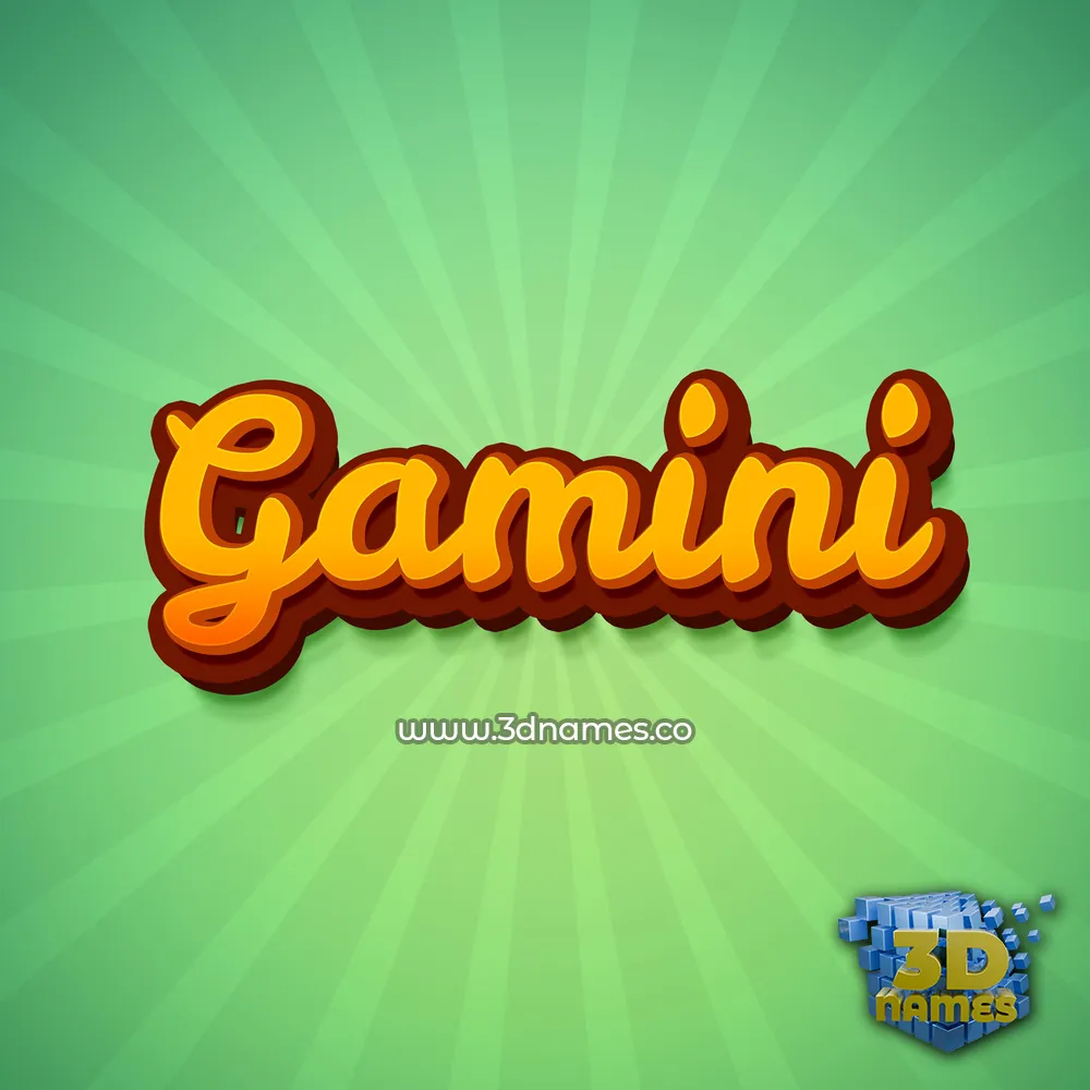gamini in Green Rays style - 3D name wallpaper