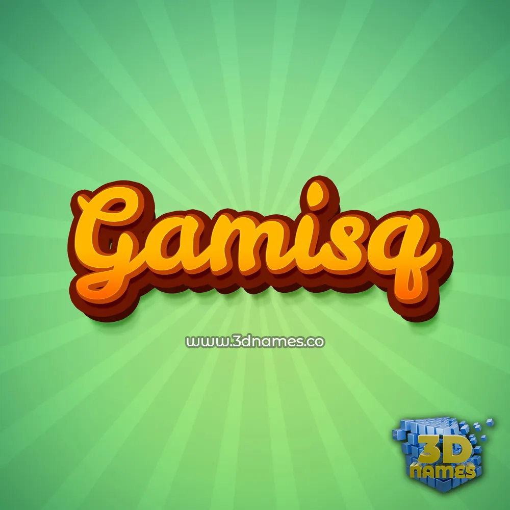 gamisq in Green Rays style - 3D name wallpaper
