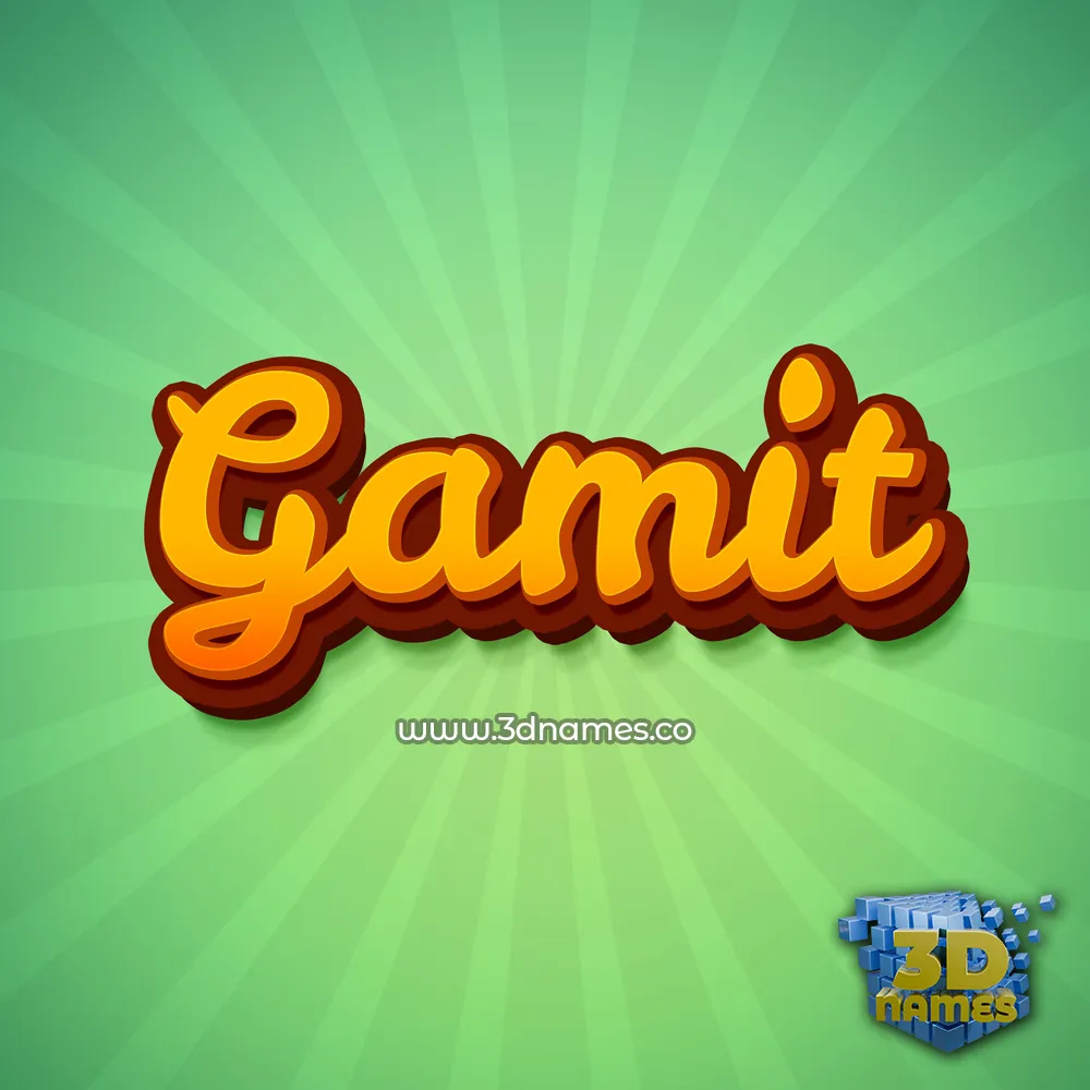 gamit in Green Rays style - 3D name wallpaper