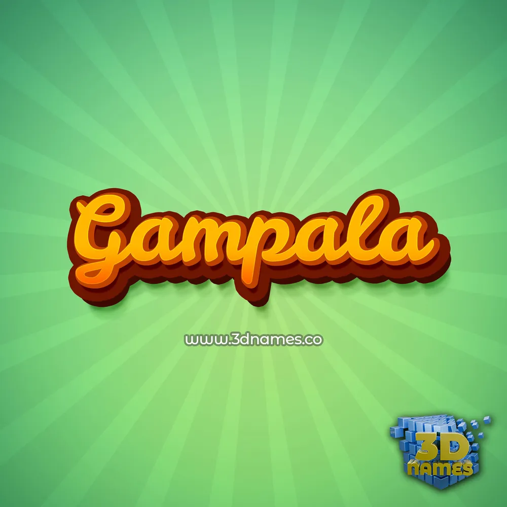 gampala in Green Rays style - 3D name wallpaper