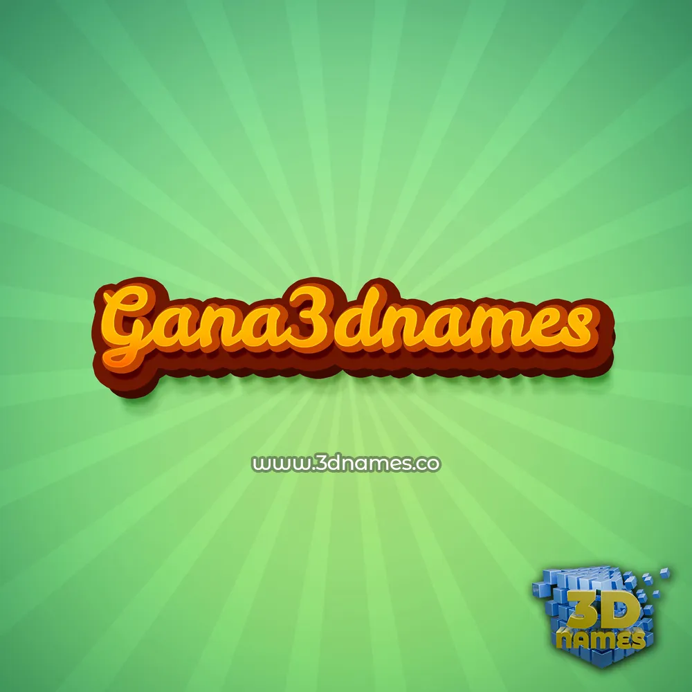 gana3dnames in Green Rays style - 3D name wallpaper