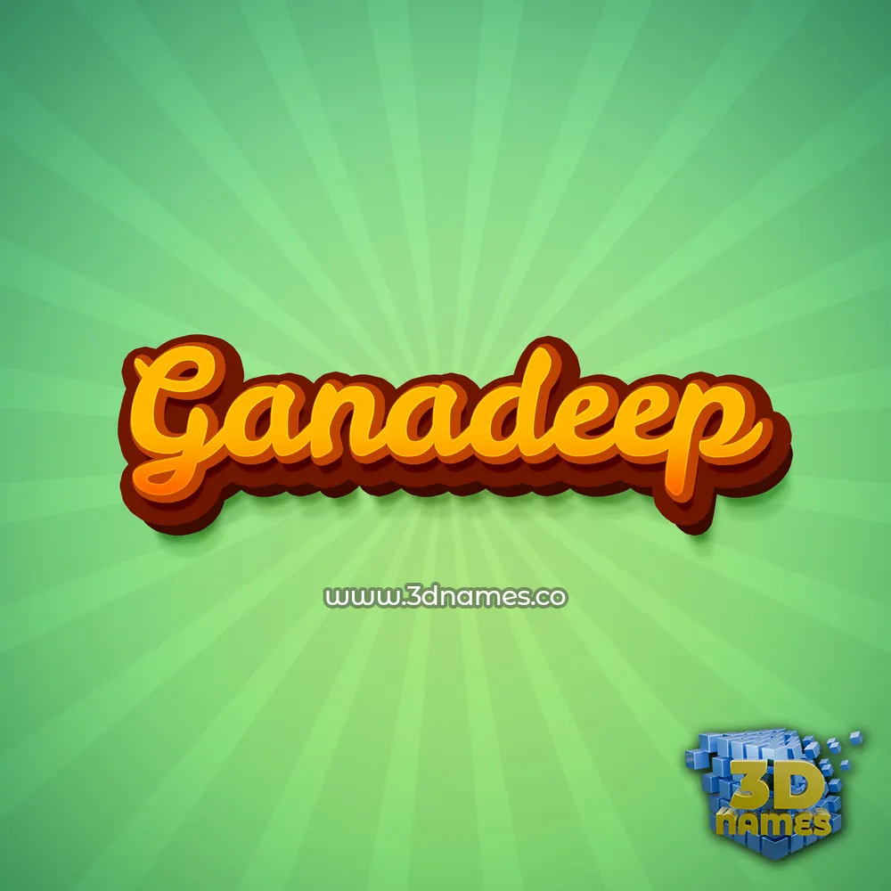 ganadeep in Green Rays style - 3D name wallpaper
