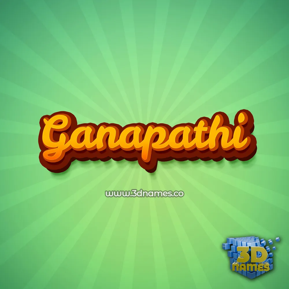 ganapathi in Green Rays style - 3D name wallpaper