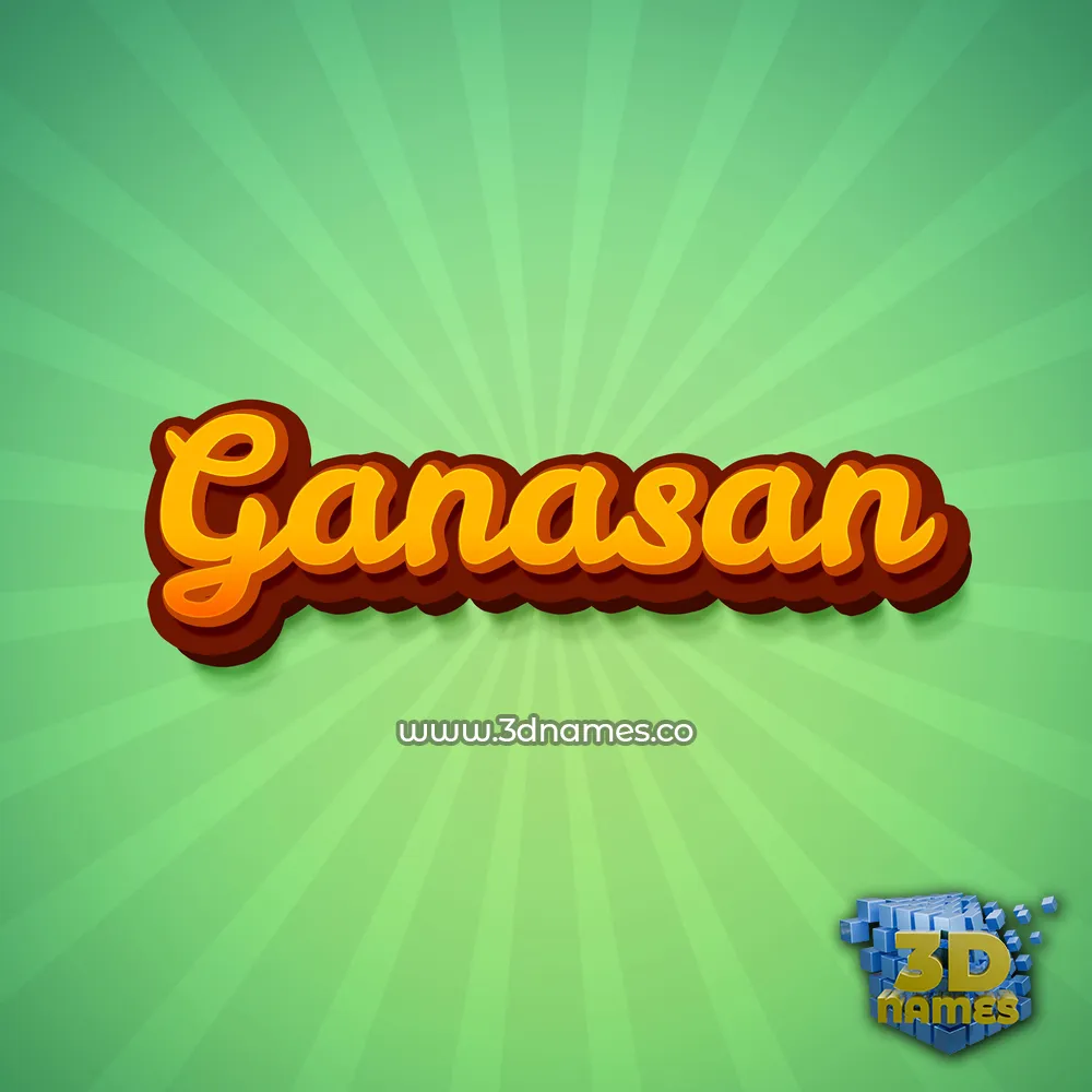 ganasan in Green Rays style - 3D name wallpaper