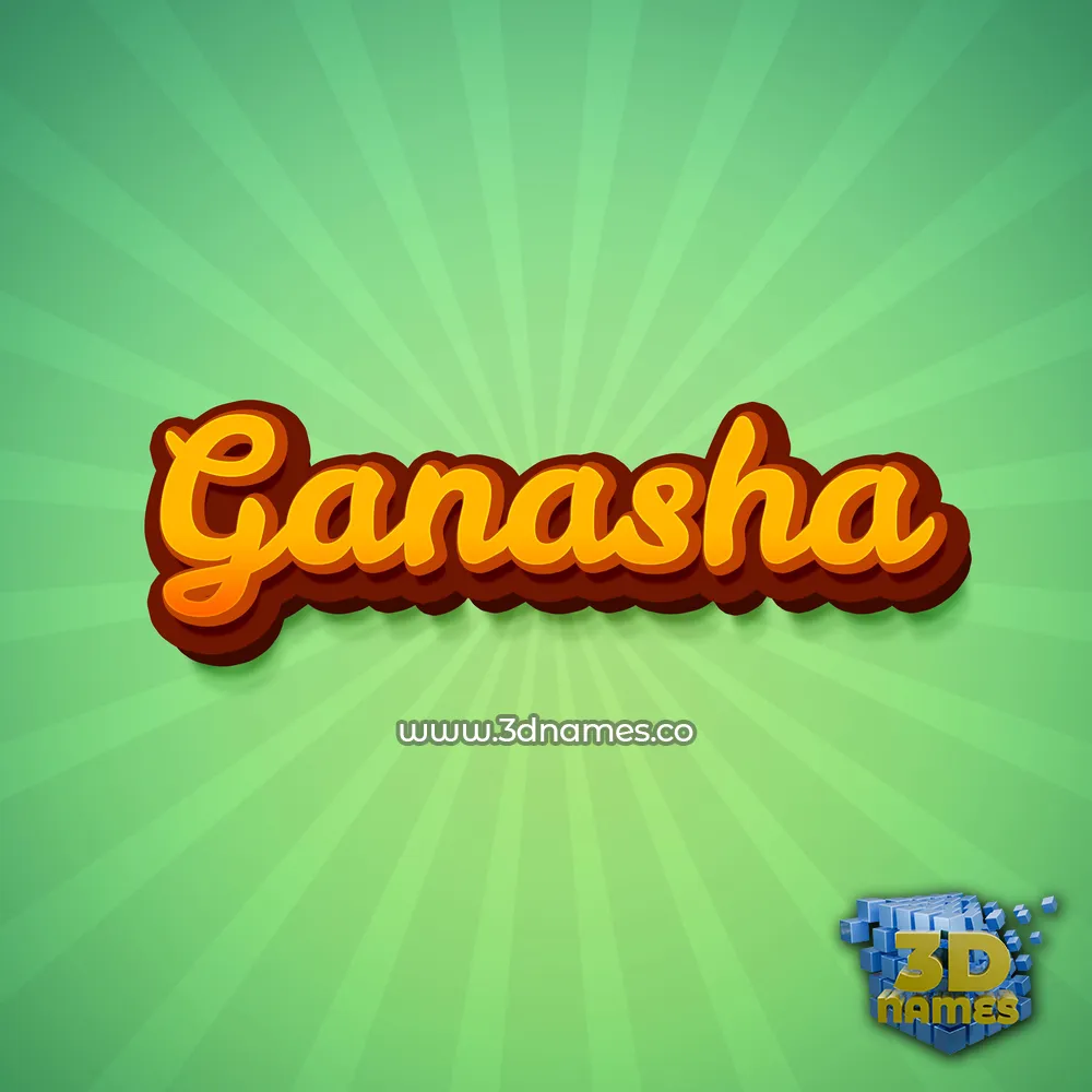 ganasha in Green Rays style - 3D name wallpaper