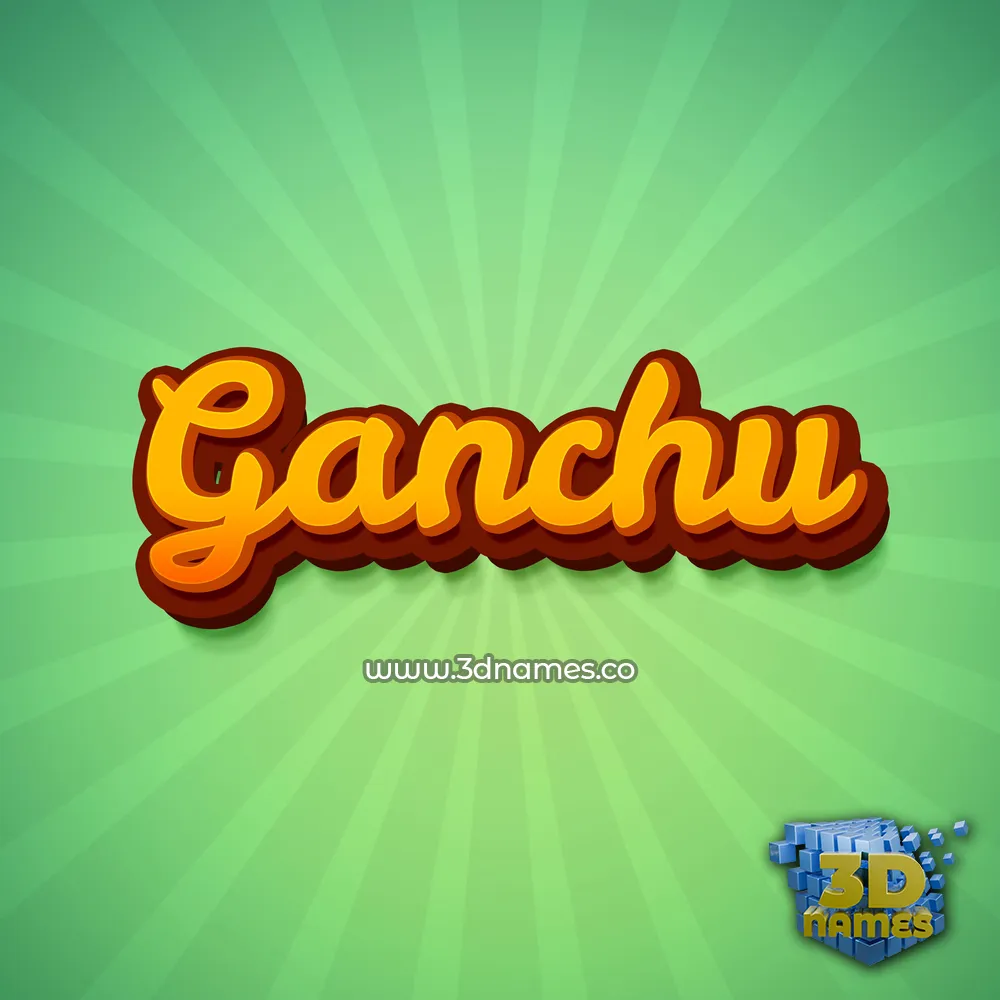 ganchu in Green Rays style - 3D name wallpaper