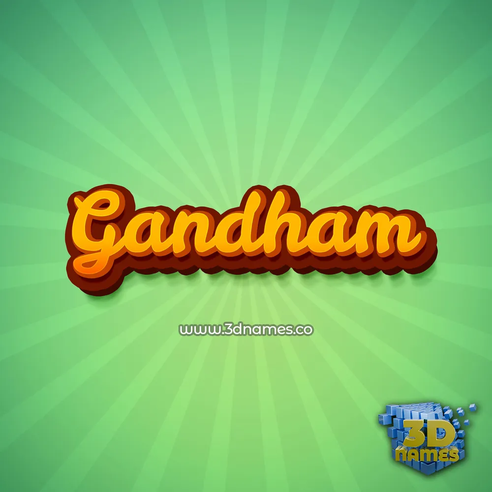 gandham in Green Rays style - 3D name wallpaper