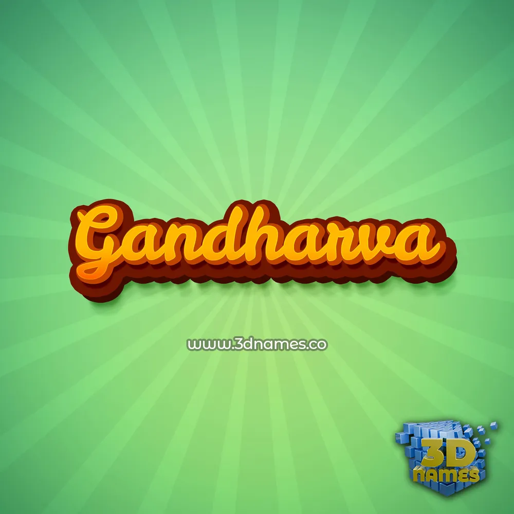 gandharva in Green Rays style - 3D name wallpaper
