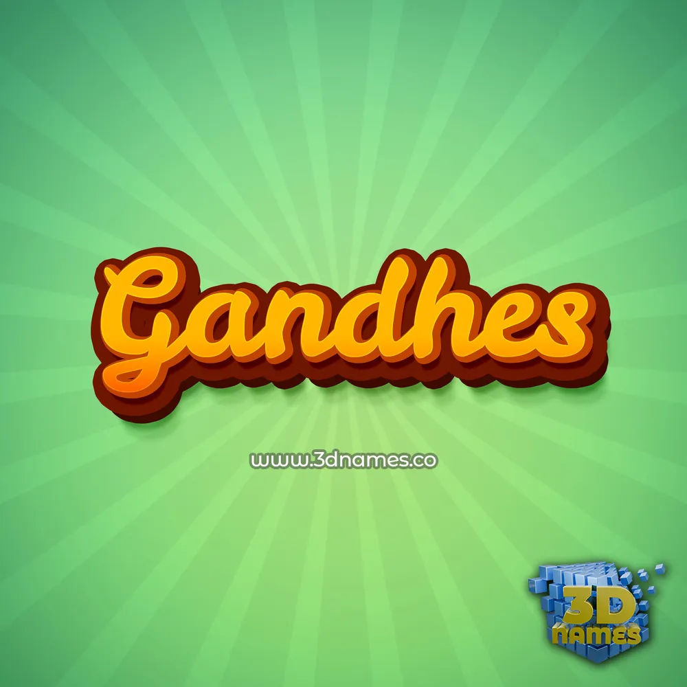 gandhes in Green Rays style - 3D name wallpaper