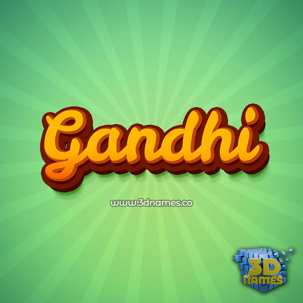 gandhi in Green Rays style - 3D name wallpaper
