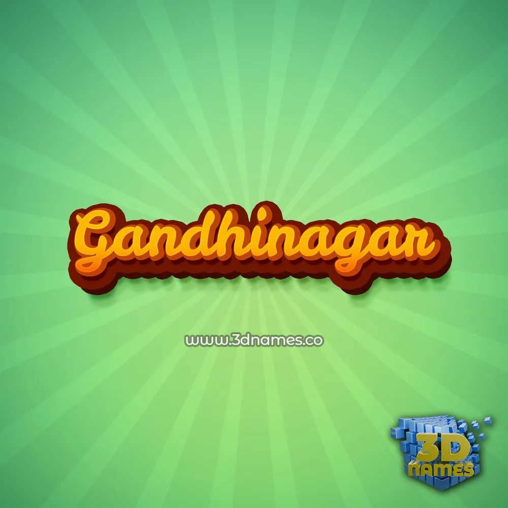gandhinagar in Green Rays style - 3D name wallpaper