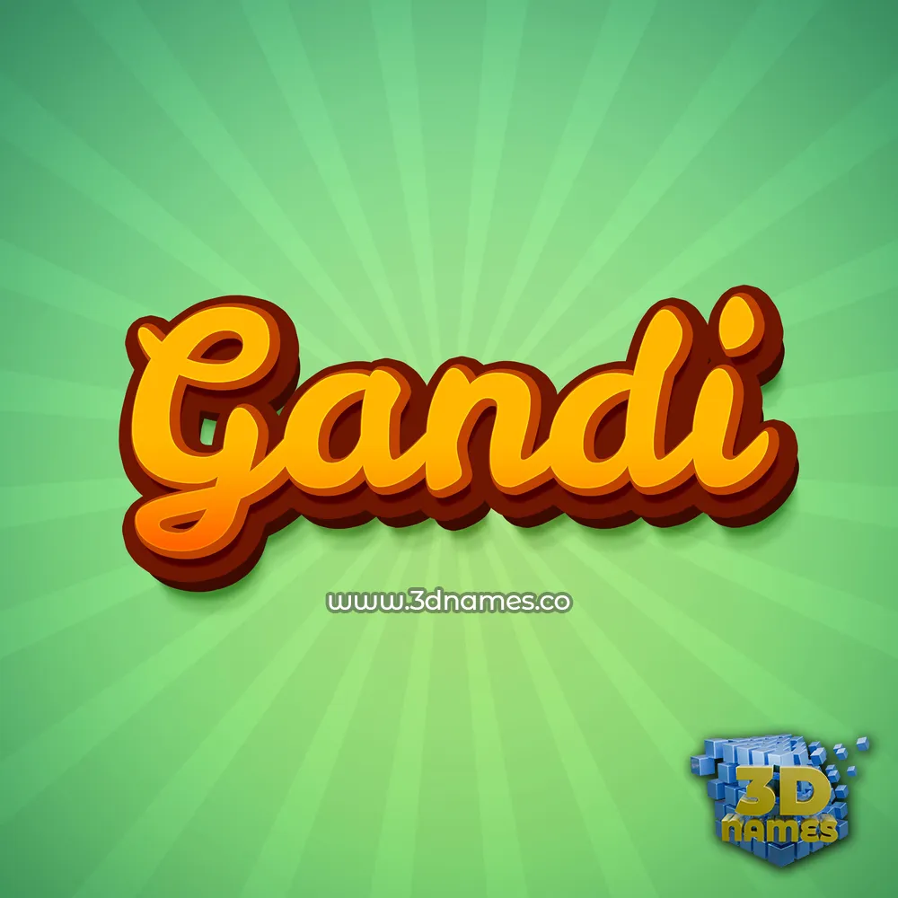 gandi in Green Rays style - 3D name wallpaper