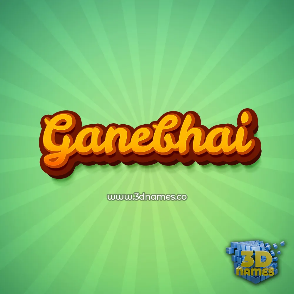 ganebhai in Green Rays style - 3D name wallpaper