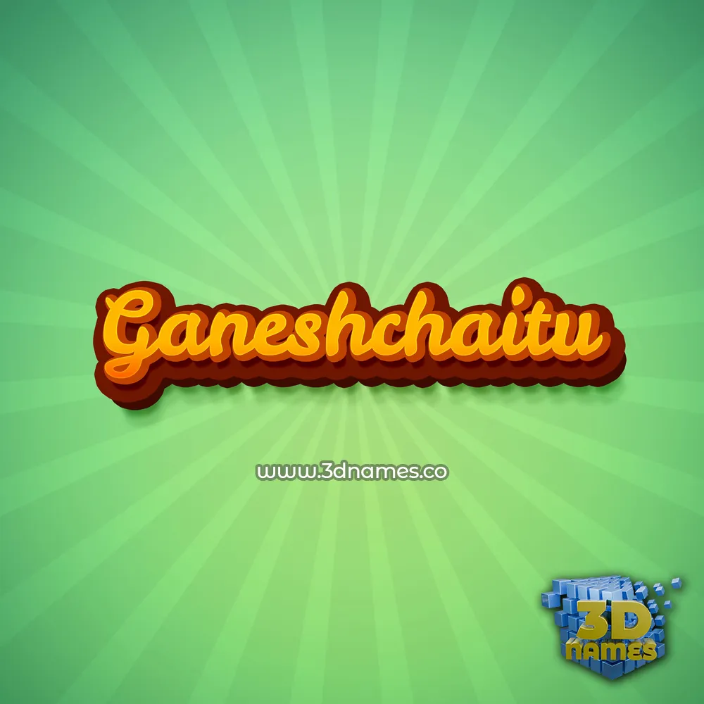 ganeshchaitu in Green Rays style - 3D name wallpaper