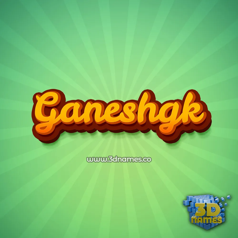 ganeshgk in Green Rays style - 3D name wallpaper
