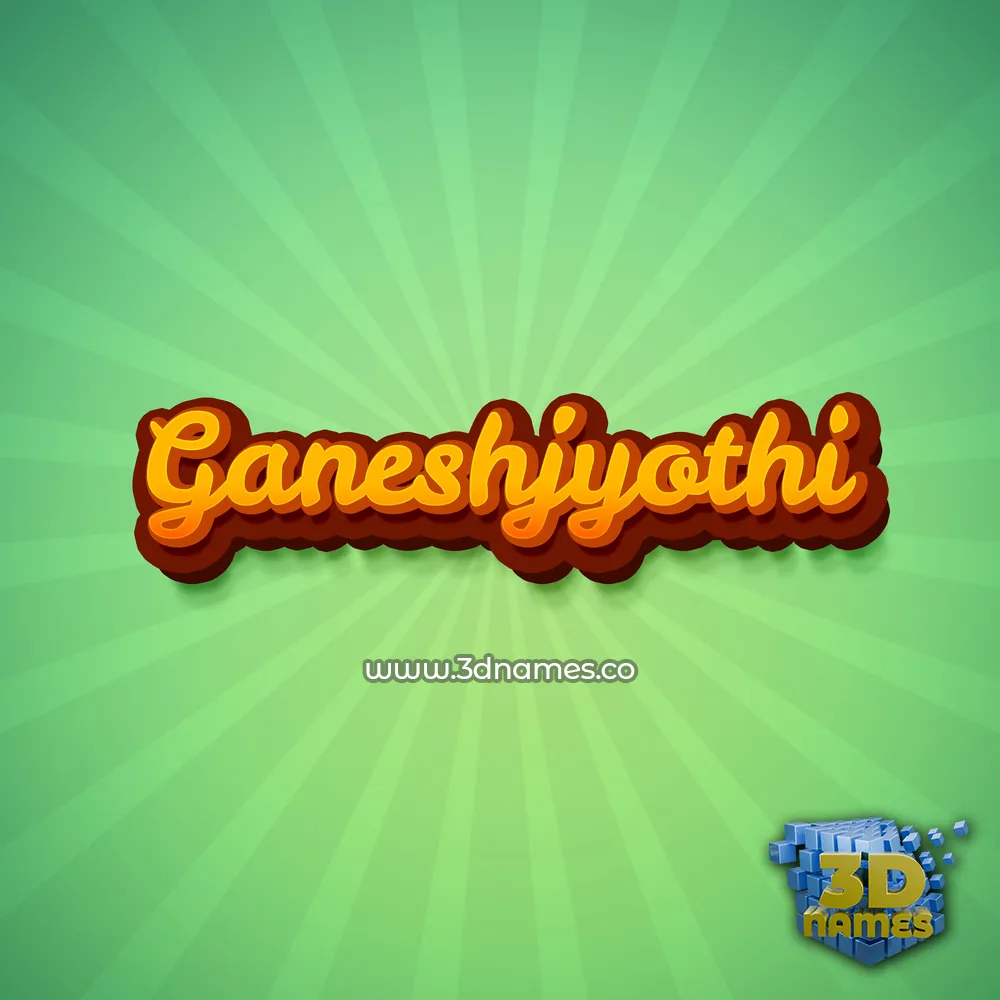 ganeshjyothi in Green Rays style - 3D name wallpaper