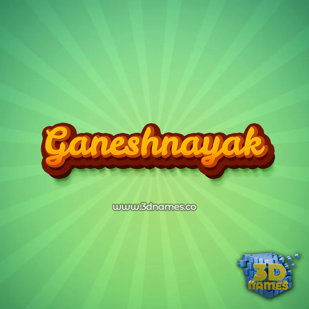 ganeshnayak in Green Rays style - 3D name wallpaper
