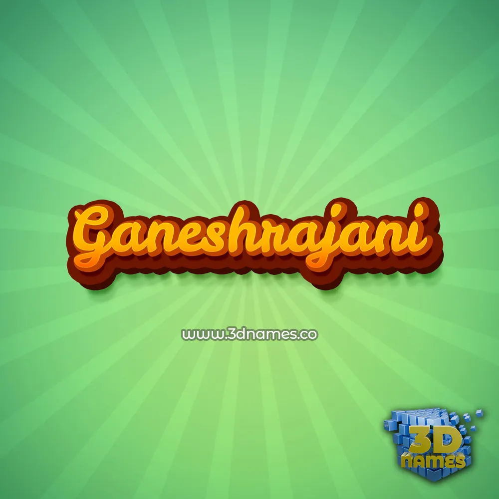 ganeshrajani in Green Rays style - 3D name wallpaper